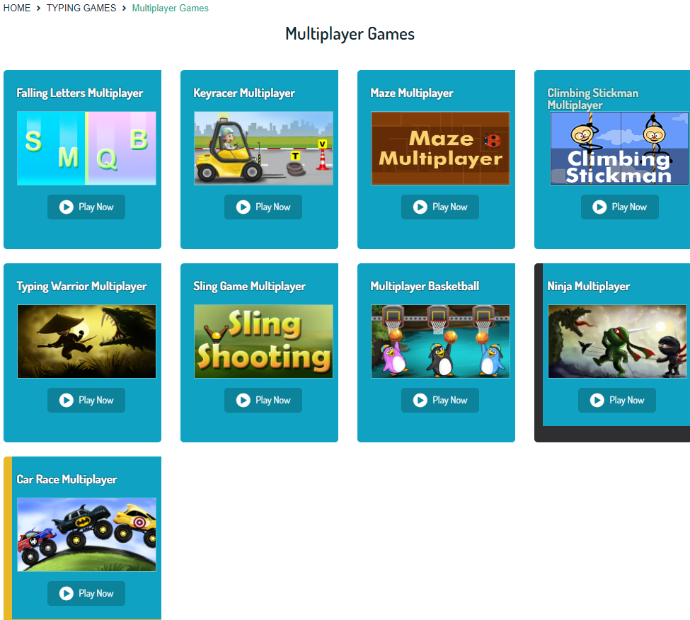 Multiplayer typing games